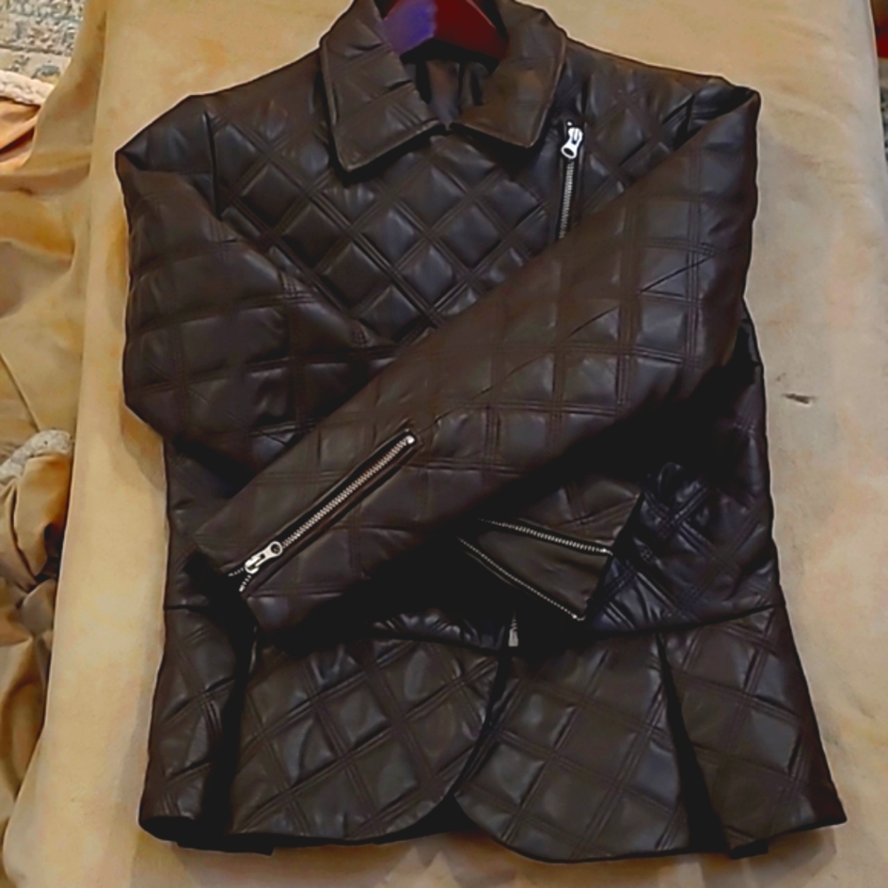 Brown leather jacket